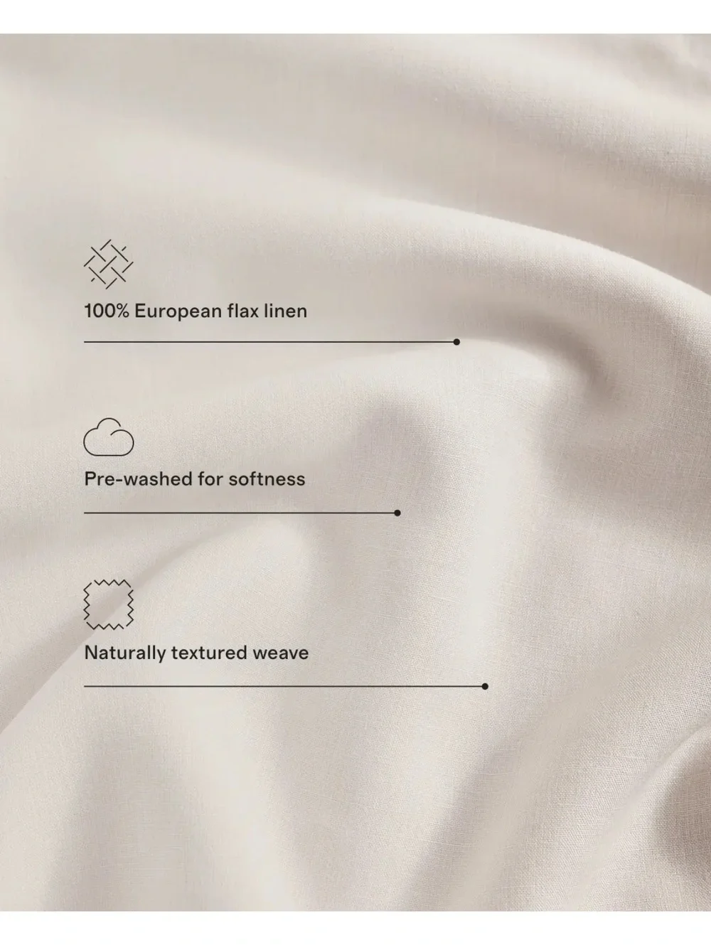 Quince European Linen Duvet Cover Set Full Queen Latte White Stripe $204 Retail